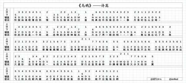 原神乌鸦琴谱