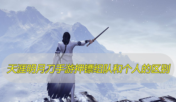 天涯明月刀手游押镖组队和个人的区别是什么