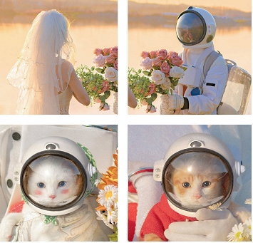 太空宇航员情侣头像图片