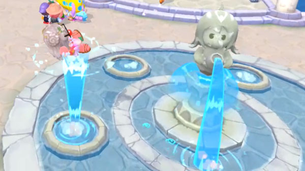 摩尔庄园喷泉怎么上去