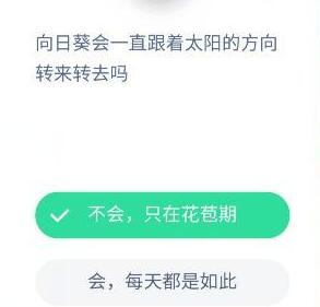 向日葵会一直跟着太阳的方向转来转去吗？