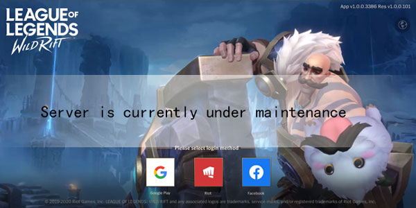LOL手游Server is currently under maintenance,please try again later解决办法