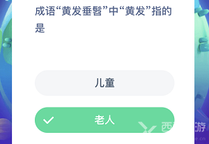 成语黄发垂髫中黄发指的是