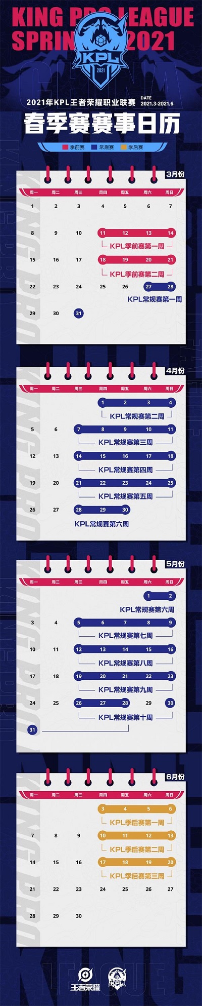 王者2021kpl春季赛赛程表