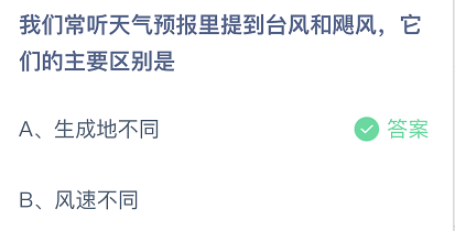 我们常听天气预报里提到台风和飓风，它们的主要区别是