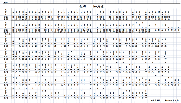 原神夜曲琴谱