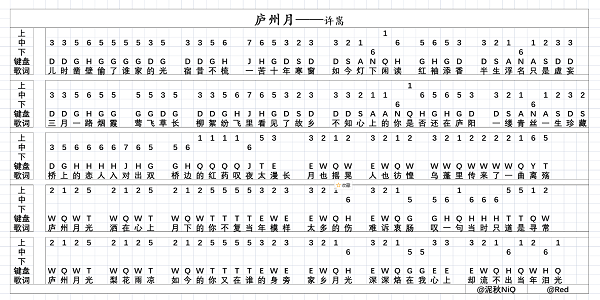 原神庐州月琴谱