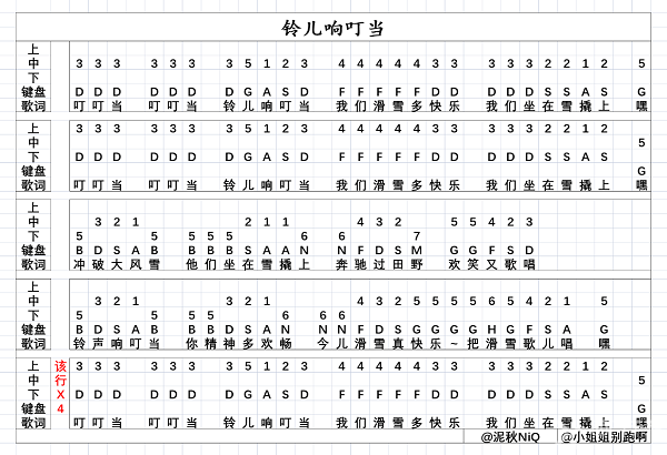 原神铃儿响叮当琴谱