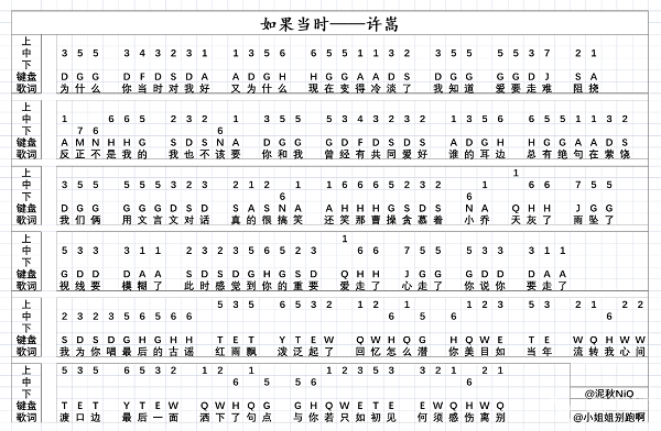 原神如果当时琴谱