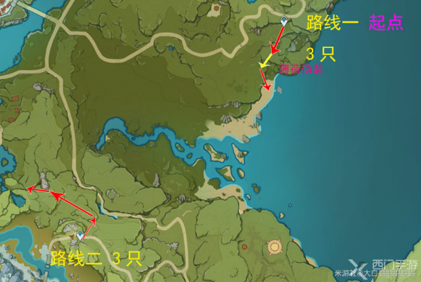 原神骗骗花采集路线图