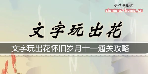 文字玩出花怀旧岁月十一通关攻略