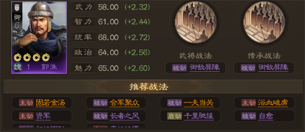 三国志战棋版郭淮值得培养吗