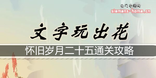 文字玩出花怀旧岁月二十五通关攻略