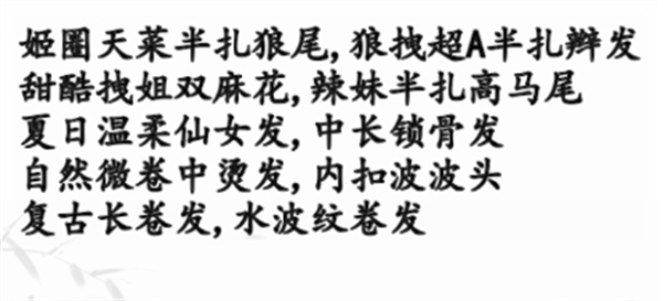 汉字找茬王女生出门发型攻略