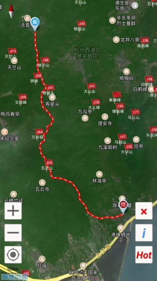 杭州登山地图截图