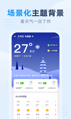 小时天气预报截图